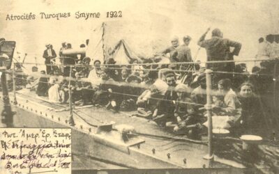 Σμύρνη 1922. Πρόσφυγες στο κατάστρωμα πολεμικού πλοίου.